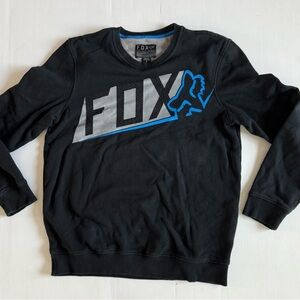 FOX Y2k Long Sleeve Logo Front Shirt Size M Black Mens Racing BMX Dirt Bike
